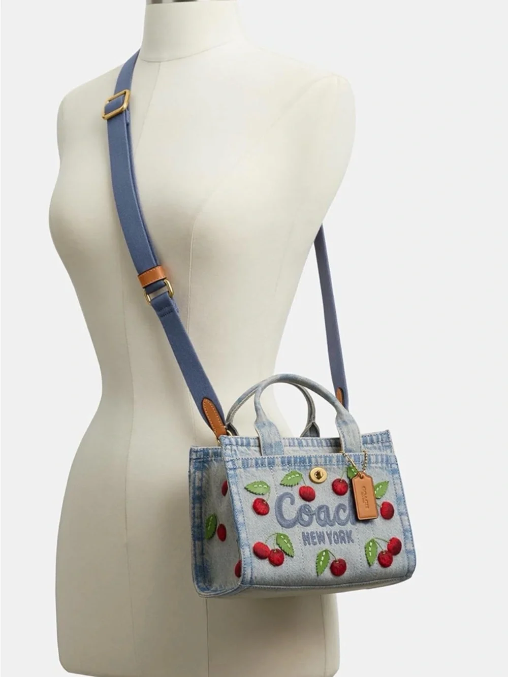 Coach Cargo Tote bag 20 with Red Cherry Embroidery